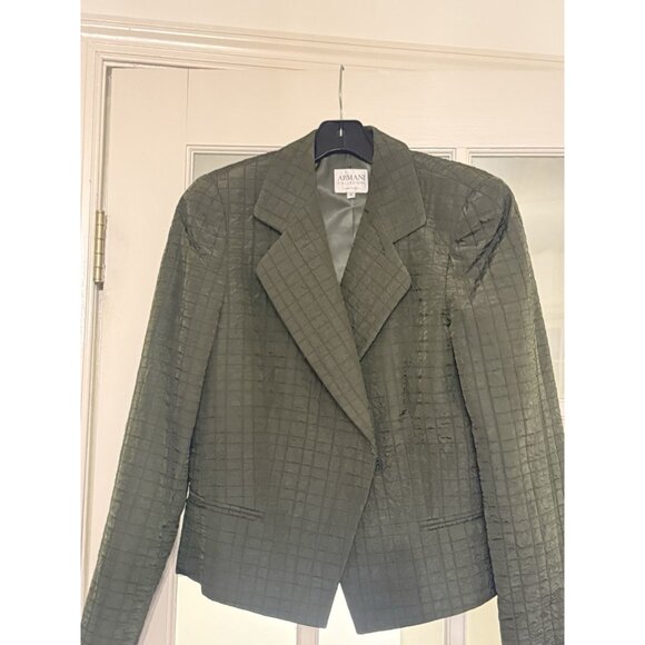 Giorgio Armani Le Collezioni women’s quilted green jacket Sz 10 made in italy - Picture 4 of 10